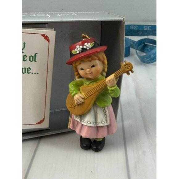 1983 Girl Playing Mandolin Music Instrument Christmas Ornament - Picture 2 of 13